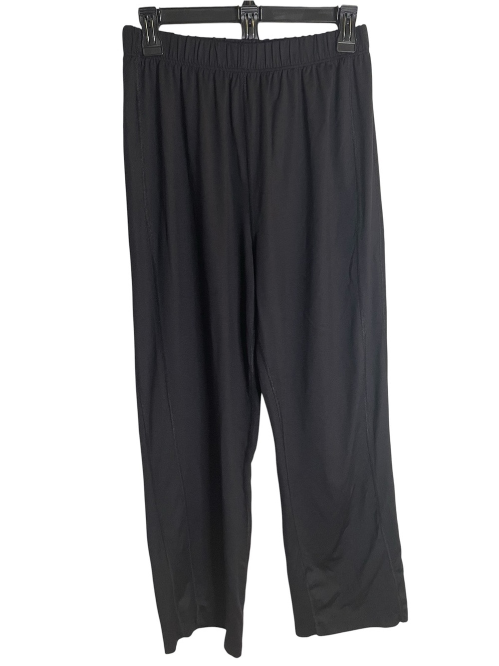 L.L. Bean Women’s Black Elastic-Waist Wide Leg Track Pants Size Medium